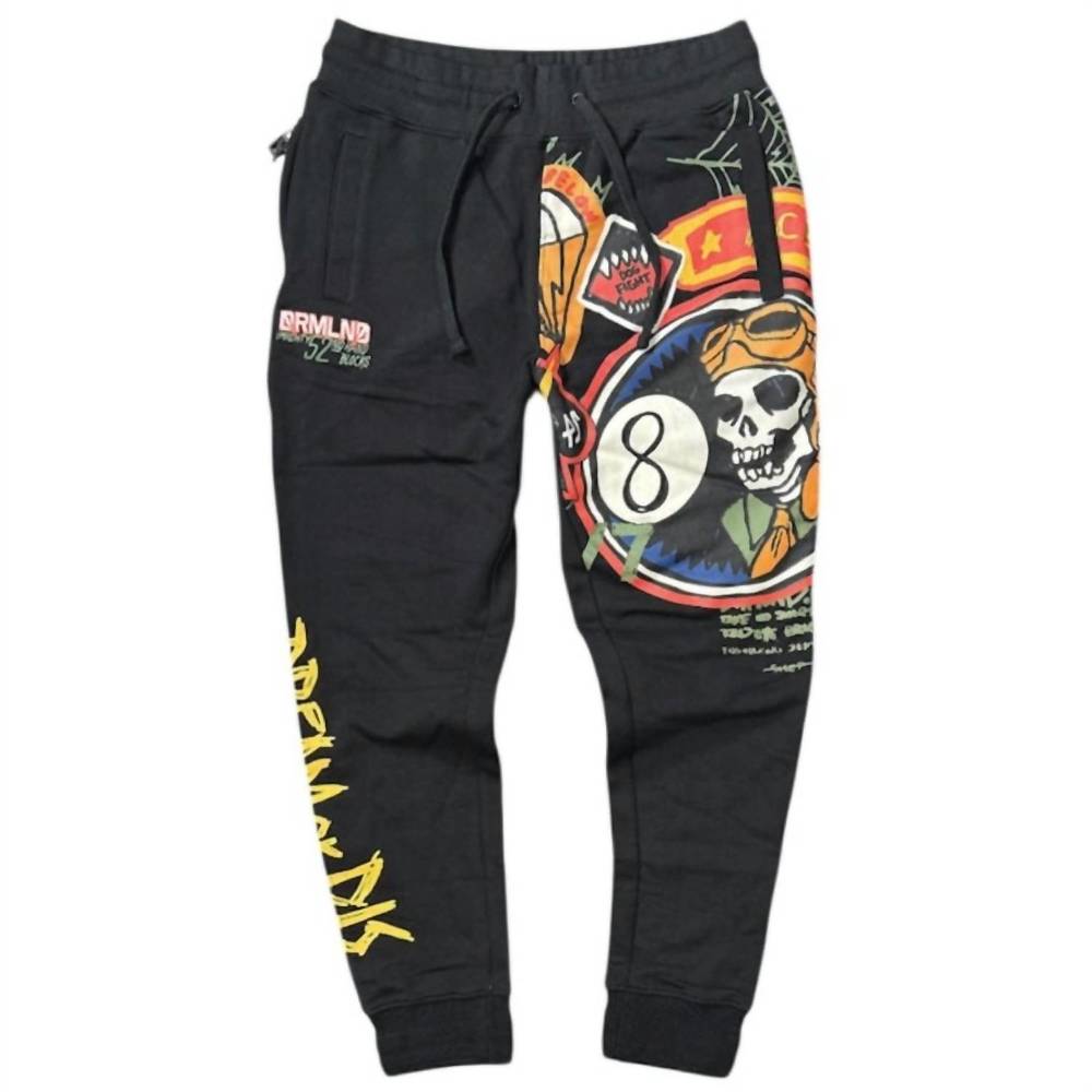NEW DREAMLAND men's lightning storm squadron sweatpants in black